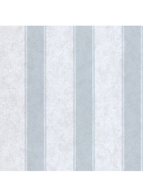 SK Filson Tudor Rose Stripes Pattern Wallpaper, 10 x 0.53 Meter, Blue/Grey