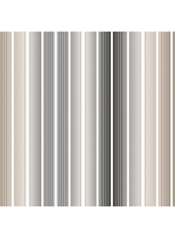 UGEPA Stripes Blossom Wall Covering, 0.53 x 10 Meter, Beige/Black