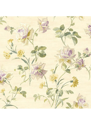 Wallquest Cameo Roses Pattern Wallpaper, 10 x 0.53 Meter, Grey/Purple