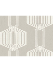 Wallquest Geometric Pattern Decorative Wallpaper, 0.68 x 8.23 Meter, Grey/White
