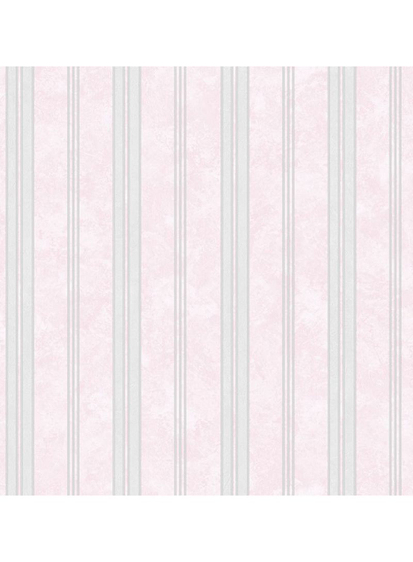SK Filson Stripes Patterned Wallpaper, 10 x 0.53 Meter, Pink /Grey