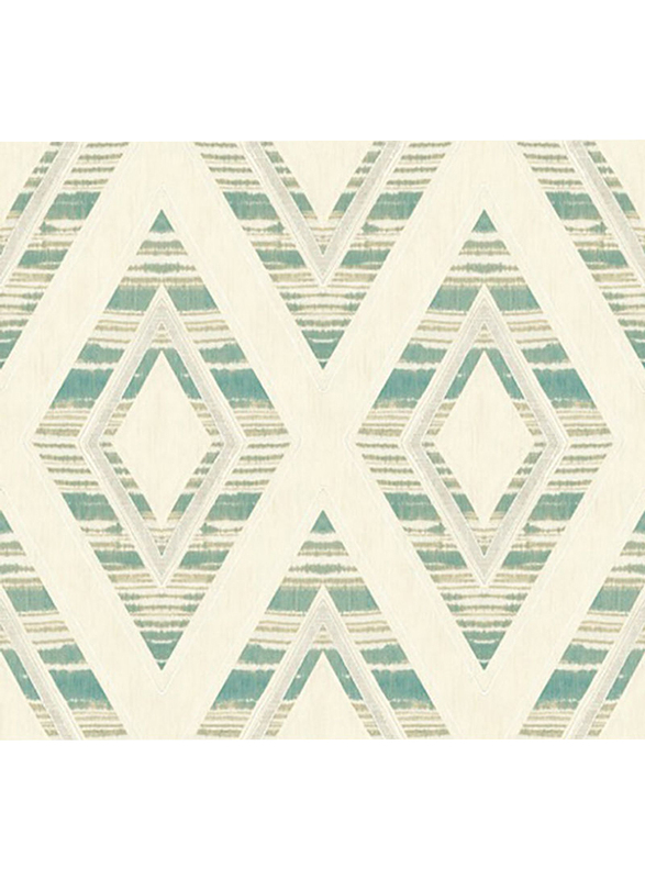 Wallquest Villa Rosa Diamond Block Pattern Self Adhesive Wallpaper, 0.68 x 8.23 Meter, Beige/Green