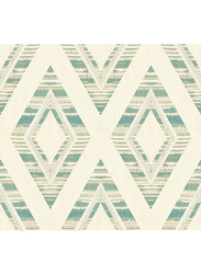Wallquest Villa Rosa Diamond Block Pattern Self Adhesive Wallpaper, 0.68 x 8.23 Meter, Beige/Green