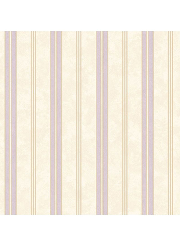 SK Filson Stripes Patterned Wallpaper, 10 x 0.53 Meter, Purple/Beige