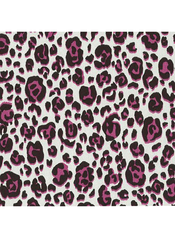P+S International Novara Cheetah Printed Wallpaper, 10 x 0.52 Meter, Black/Pink/White