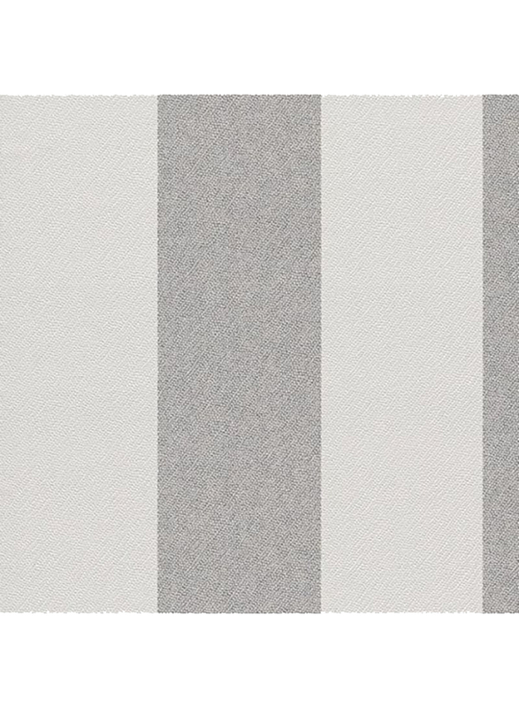 P+S International Casual Chic Stripes Design Wallpaper, 0.52 x 10 Meter, White/Grey