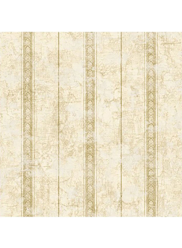 Wallquest Kashmir Stripes Pattern Wallpaper, 0.53 x 10 Meter, Beige