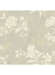 Wallquest Serafina Floral Printed Wallpaper, 0.53 x 10 Meter, Grey/Beige/Cream
