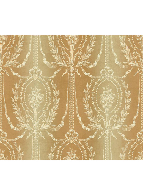 Wallquest Parisian Floral Victorian Printed Wallpaper, 10 x 0.53 Meter, Gold/Beige