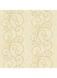 Wallquest Mercer Street Scroll Printed Wallpaper, 10 x 0.53 Meter, Gold/Beige