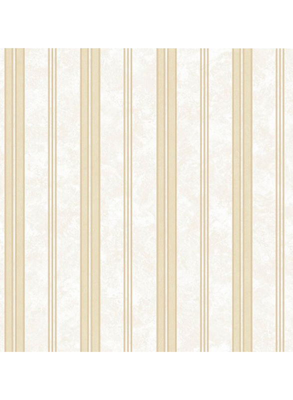 SK Filson Stripes Patterned Wallpaper, 10 x 0.53 Meter, Off-White/Brown