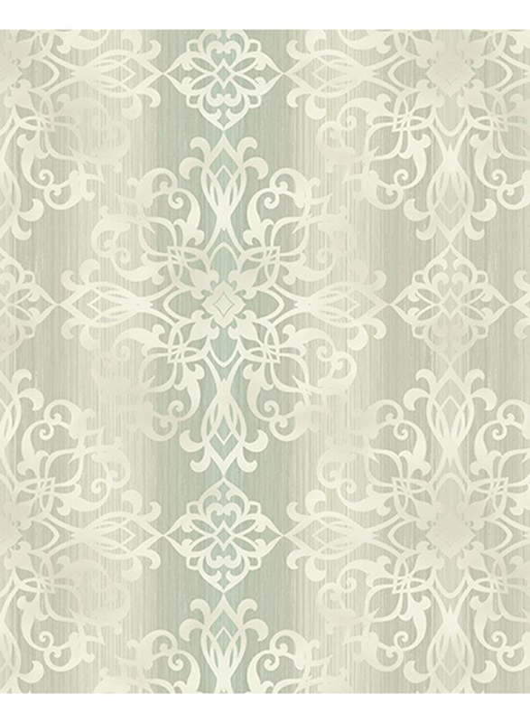 Wallquest Medallion Casbah Printed Wallpaper, 10 x 0.53 Meter, Beige/Blue