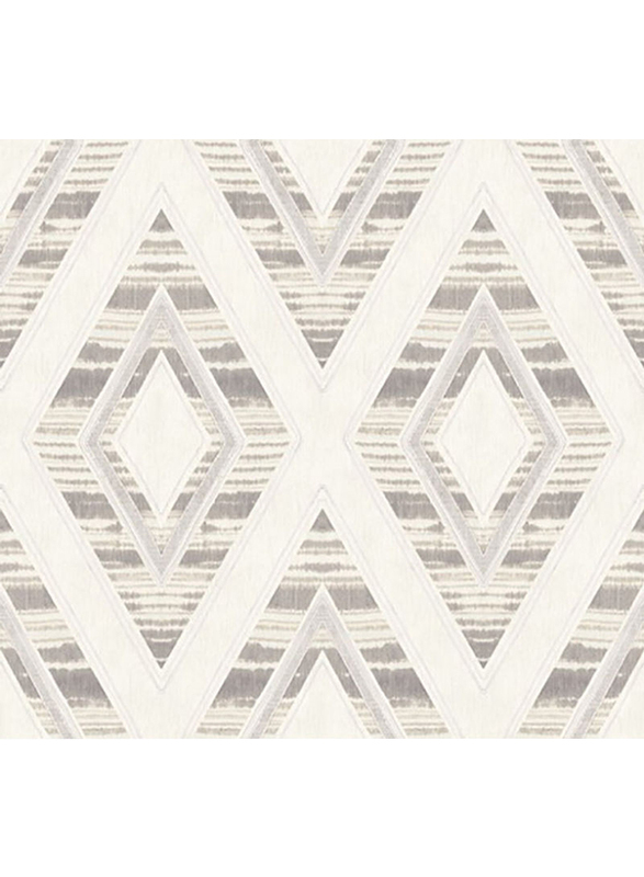 Wallquest Villa Rosa Diamond Pattern Self Adhesive Wallpaper, 0.68 x 8.23 Meter, Beige/Grey