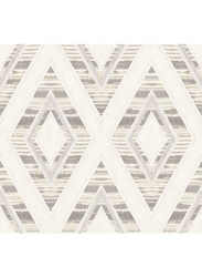 Wallquest Villa Rosa Diamond Pattern Self Adhesive Wallpaper, 0.68 x 8.23 Meter, Beige/Grey