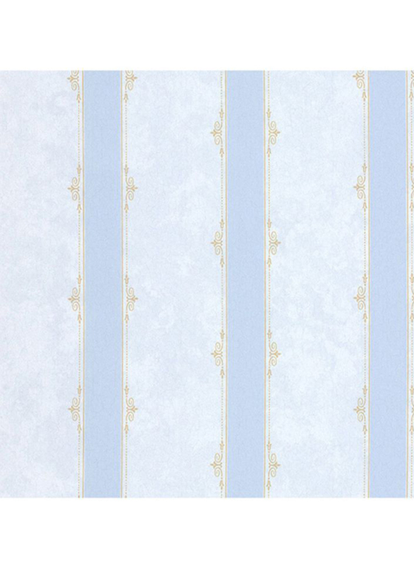 SK Filson Tudor Rose Stripes Pattern Wallpaper, 10 x 0.53 Meter, Blue