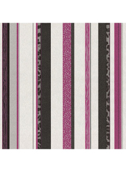 P+S International Novara Striped Wallpaper, 10 x 0.52 Meter, Black/Pink/White
