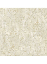 Wallquest Minerale Acanthus Pattern Wallpaper, 0.53 x 10 Meter, Cream/Gold