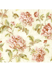 Wallquest Vintage Home Floral Printed Wallpaper, 10 x 0.53 Meter, Beige/Pink