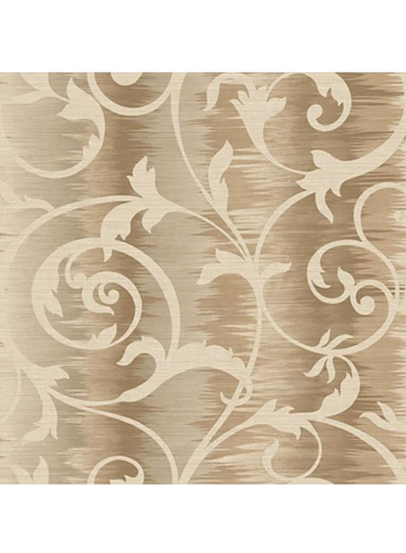 Wallquest Platinum Acanthus Pattern Wallpaper, 0.53 x 10 Meter, Brown/Beige
