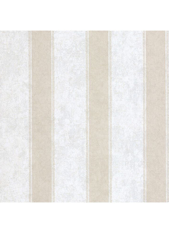 SK Filson Tudor Rose Stripes Pattern Wallpaper, 10 x 0.53 Meter, Beige/Off White