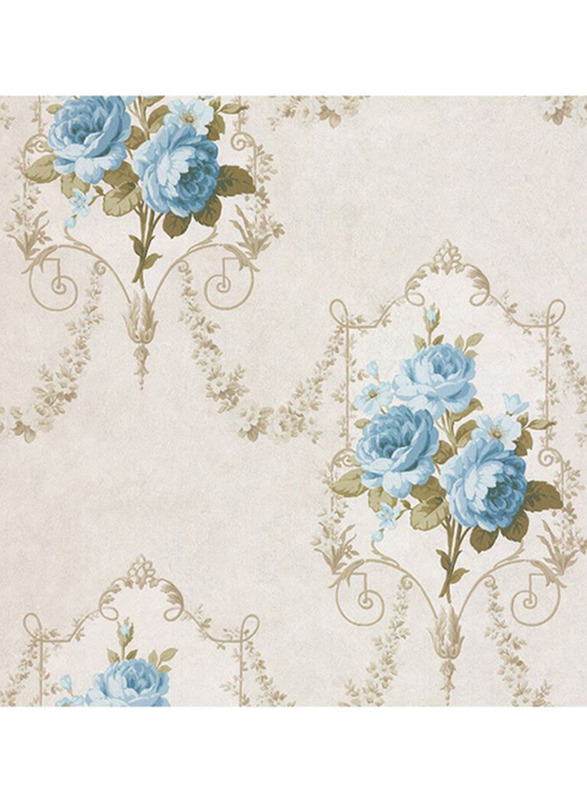 SK Filson Tudor Rose Cameo Printed Pattern Wallpaper, 10 x 0.53 Meter, Grey