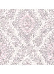 Wallquest Floral Pattern Decorative Wallpaper, 0.52 x 10 Meter, Off White/Grey/Pink