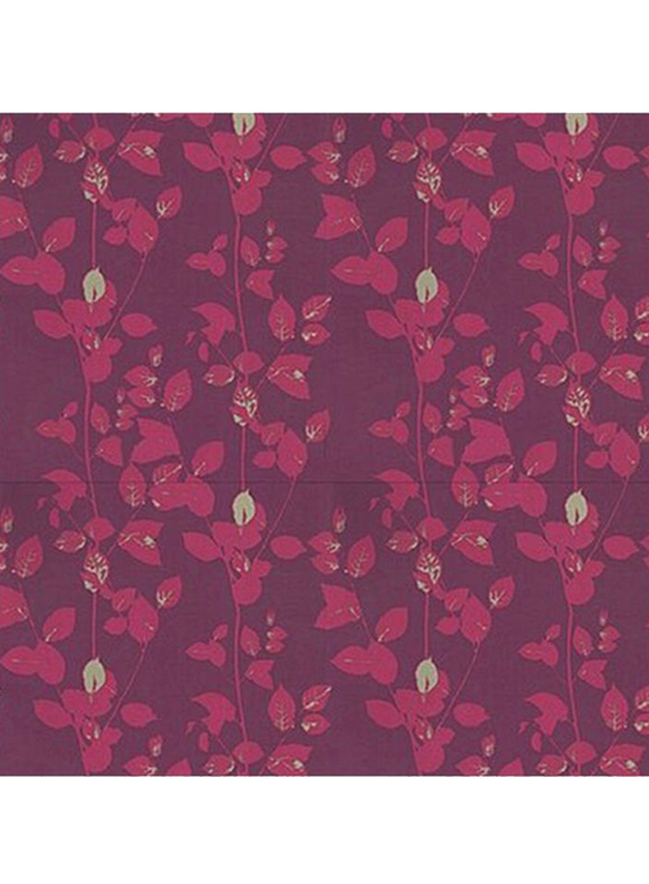 Prestigious Textiles Euphoria Leaves Printed Wallpaper, 10 x 0.53 Meter, Dark Purple/Dark Pink