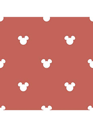 ICH Mickey Mouse Logo Printed Self Adhesive Wallpaper, 0.53 x 10 Meter, Red/White
