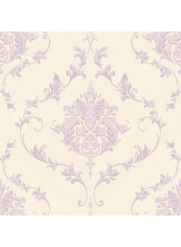 SK Filson Damask Design Wallpaper, 0.53 x 10 Meter, Purple/Beige