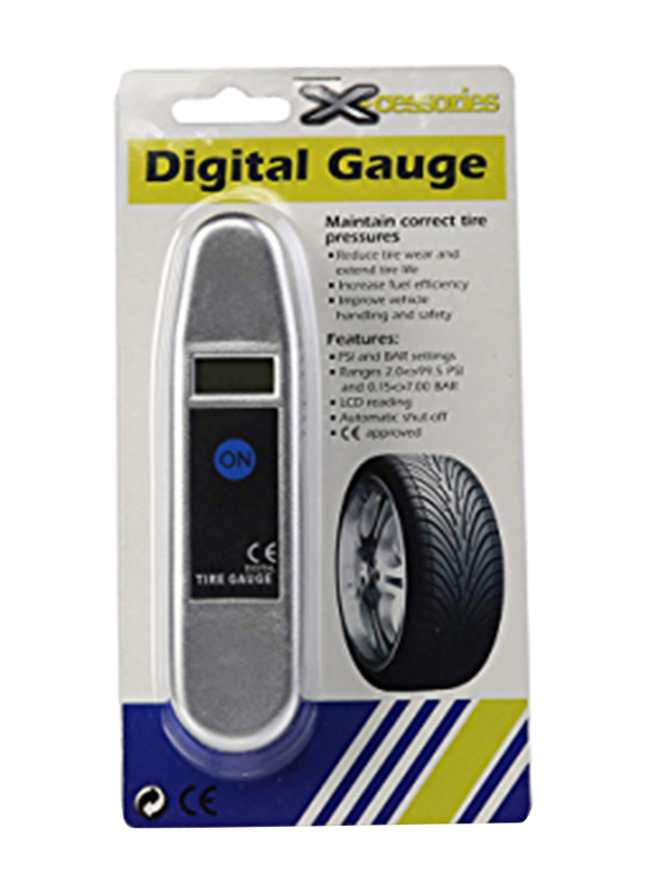 Xcessories Digital Tyre Gauge, Silver