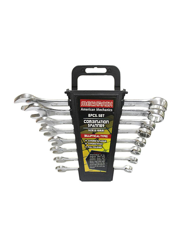 

American Mechanix American Mechanics 8 Piece CRV Combination Spanner Set, Silver