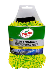Turtle Wax 2 in 1 Shaggy Microfiber Mitt Cleaning Cloth, TW-Sh023, Yellow