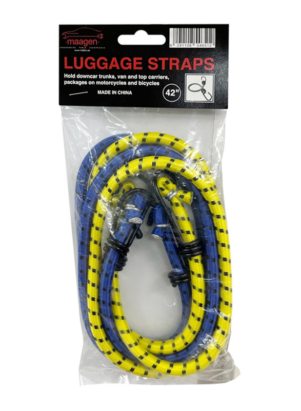 Maagen Elastic Straps Bungee Cord with Hooks, 42 Inch, 2 Pieces