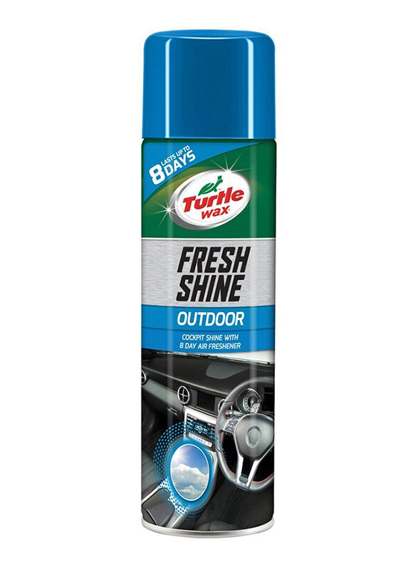 

Turtle Wax 500ml Fresh Shine Outdoor Car Cockpit Shiner with Air Freshener, 51788, Multicolour