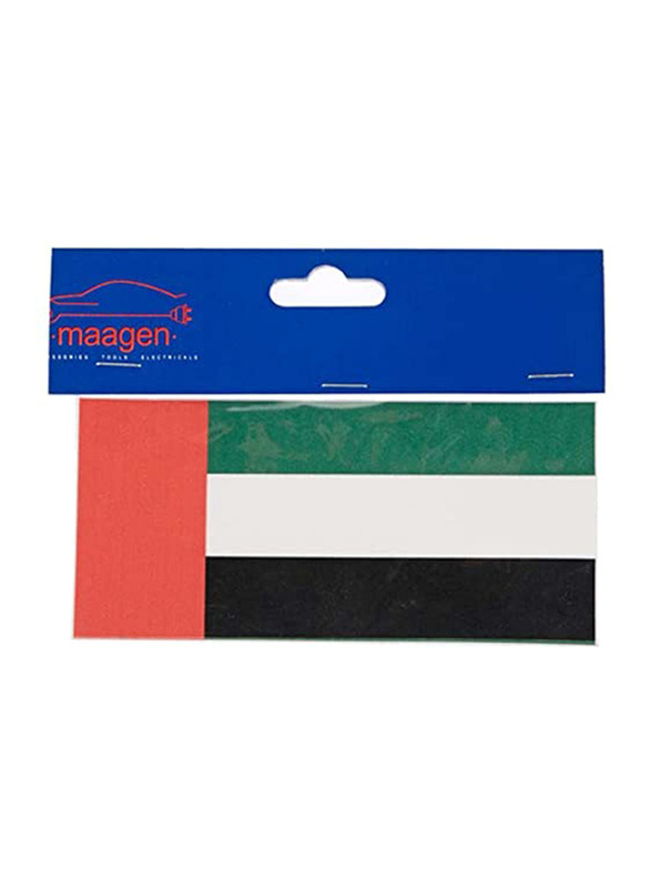 Maagen Flag of United Arab Emirates Car Sticker, Multicolour