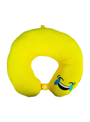 Maagen Cotton Emoji Joy Neck Pillow, Yellow
