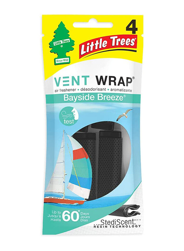 

Little Trees 4-Piece Vent Wrap Bayside Breeze Car Air Freshener Set, Black