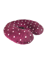 Maagen Dotted Travel Neck Pillow, Maroon/White