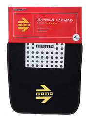 Momo Car Heel Floor Mat Set, Universal Size, 4 Pieces, CM016BR, Black