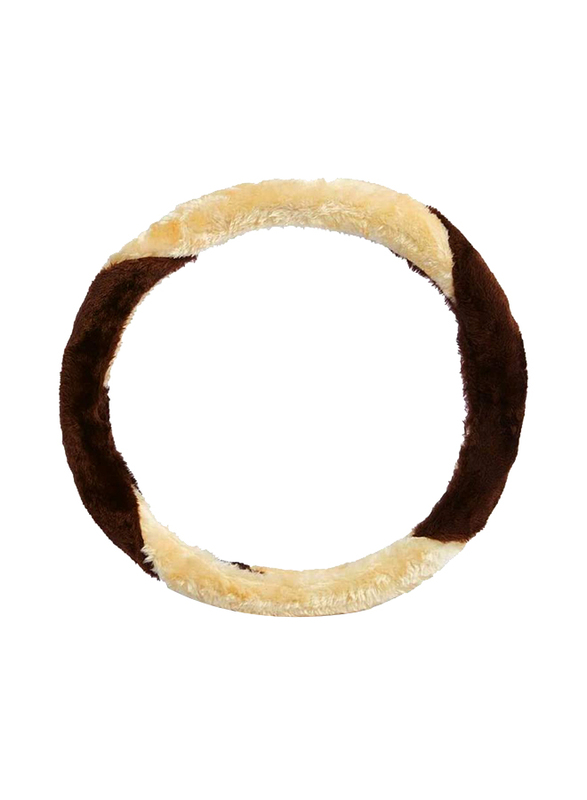 

Xcessories Color Fur Steering Cover, Brown/Beige