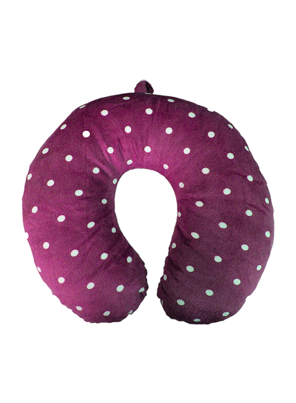 Maagen Dotted Travel Neck Pillow, Maroon/White