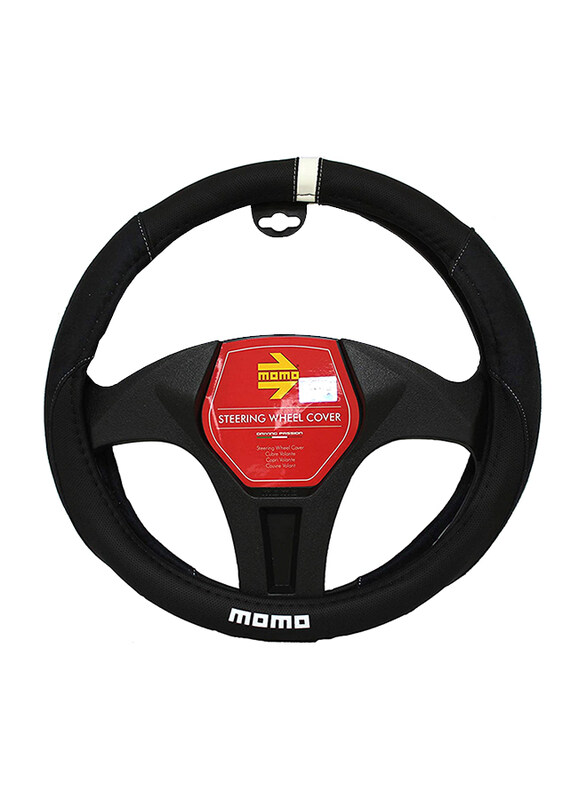 

Momo Suede Steering Wheel Cover, 38cm, SWC010SBW, Black