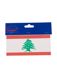 Maagen Flag of Lebanon Car Sticker, Multicolour