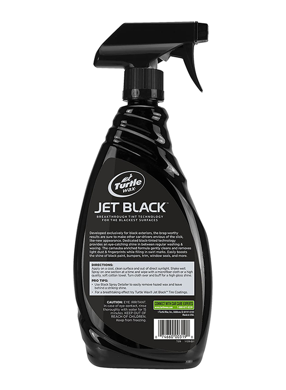 Turtle Wax 680ml Jet Black Spray Detailer, Black