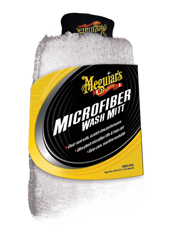 Meguiar's Large Microfiber Wash Mitt, 8 x 10-inch, X3002, White