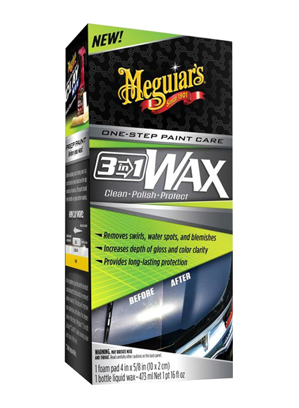 Meguiar's 473ml 3-in-1 Liquid Wax With Foam Pad