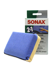 Sonax 2-in-1 Windscreen Sponge, Blue/Yellow