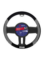 Sparco Universal Steering Wheel Cover, 38cm, Black/Grey