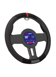 Sparco Steering Wheel Cover, 38 x 8.2cm, Red/Black