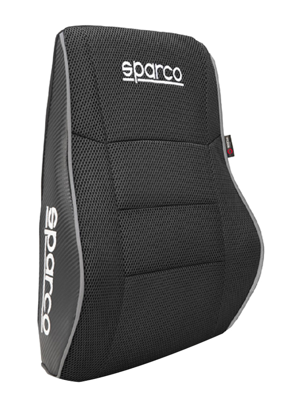 Sparco Mesh Fabric Memory Lumbar Support, Black